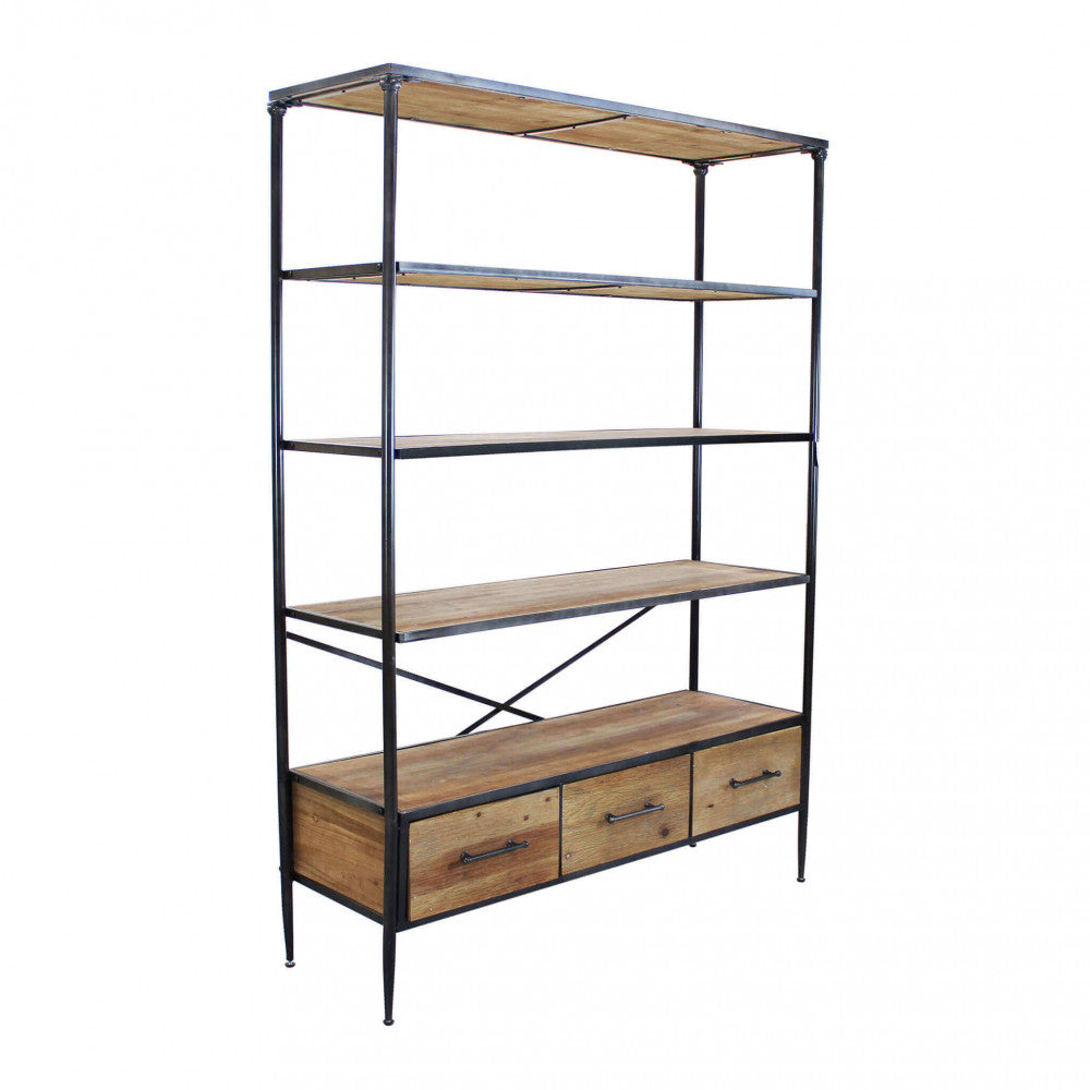 Libreria in Legno,Metallo cm 128x44,5x153,5 - DENE