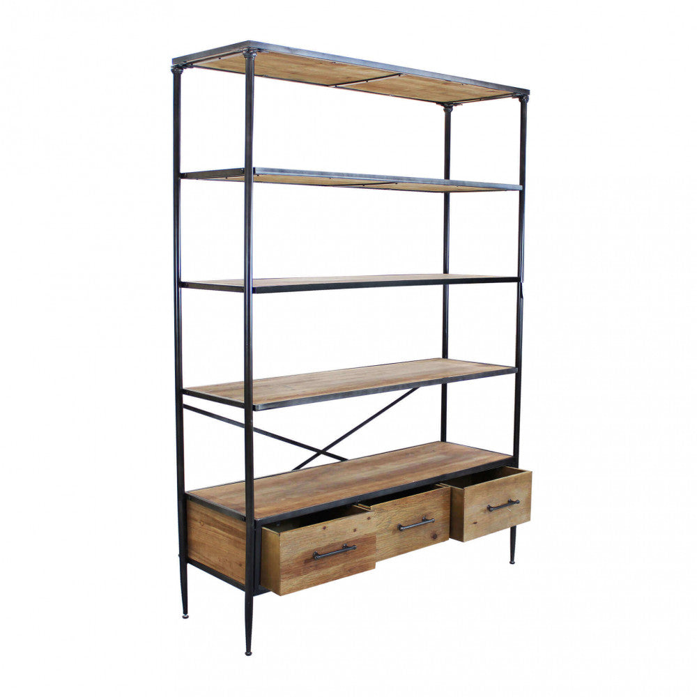 Libreria in Legno,Metallo cm 128x44,5x153,5 - DENE