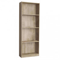 Libreria 4 piani in Truciolare cm 58x25x165 - ANDY Colore: Rovere grigio