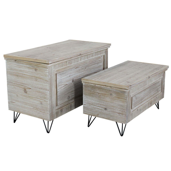 Set di 2 bauli in Legno cm 84x43x54 - ERIC