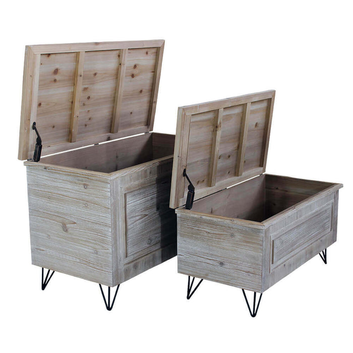 Set di 2 bauli in Legno cm 84x43x54 - ERIC