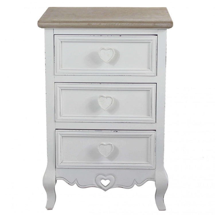 Mobiletto 3 cassetti shabby chic in Legno cm 45x34x66 - WOLF