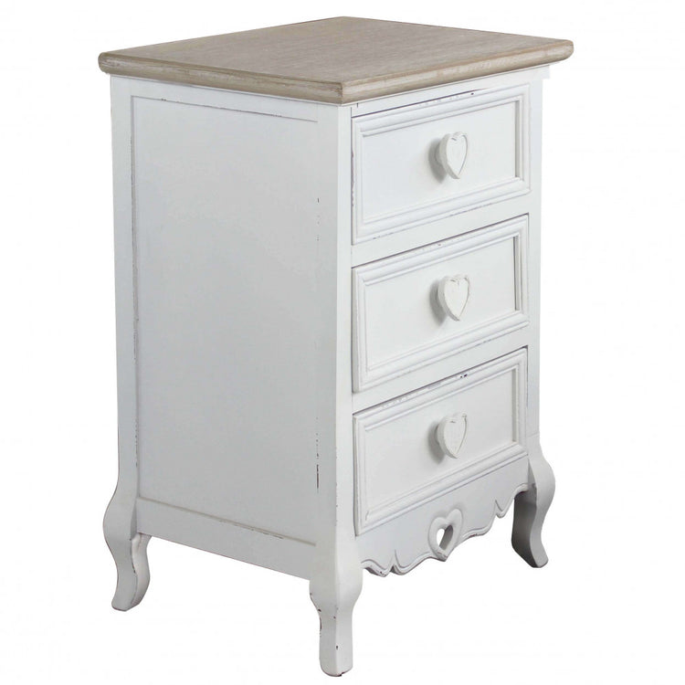 Mobiletto 3 cassetti shabby chic in Legno cm 45x34x66 - WOLF