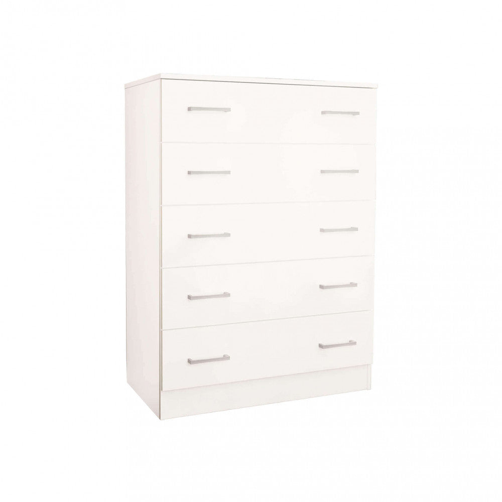 Cassettiera con 5 cassetti in Truciolare cm 80x45x111 - VANCE Colore: Bianco