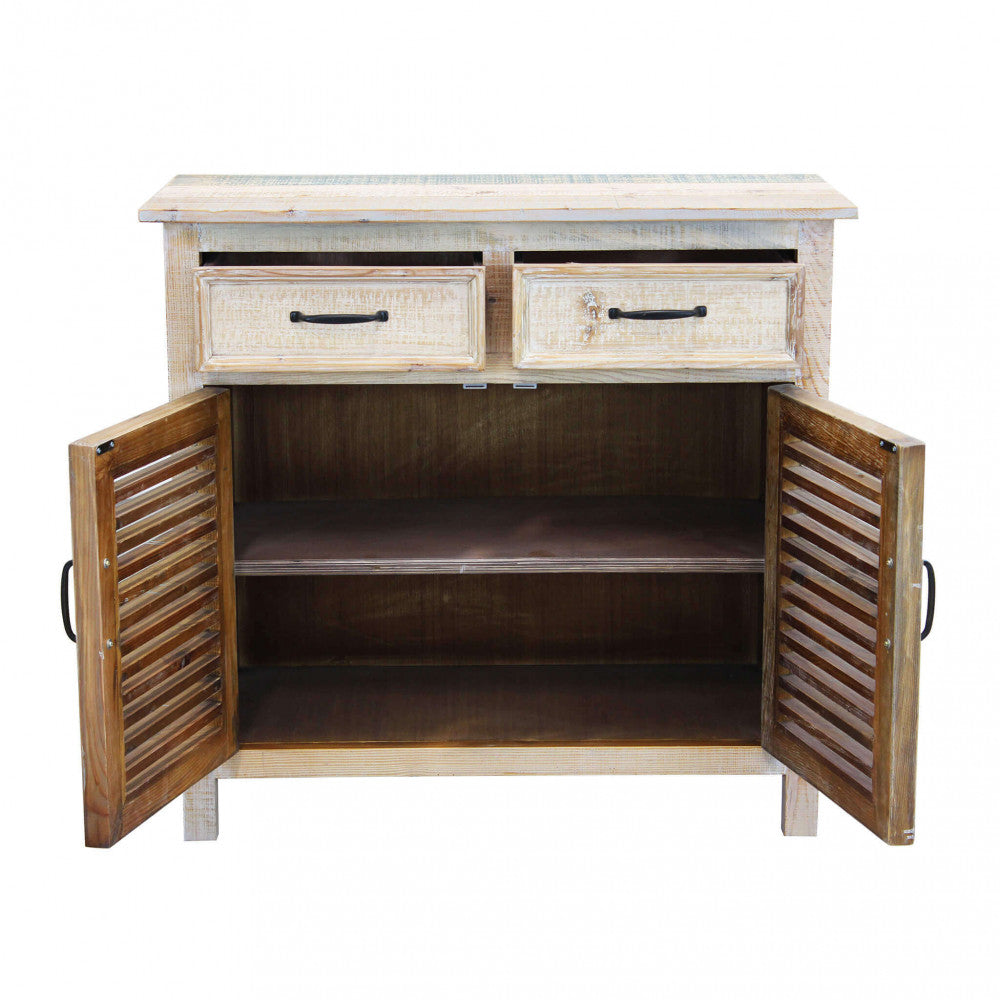 Mobile 2 cassetti 2 ante in Legno cm 90x42x85 - FREDDY