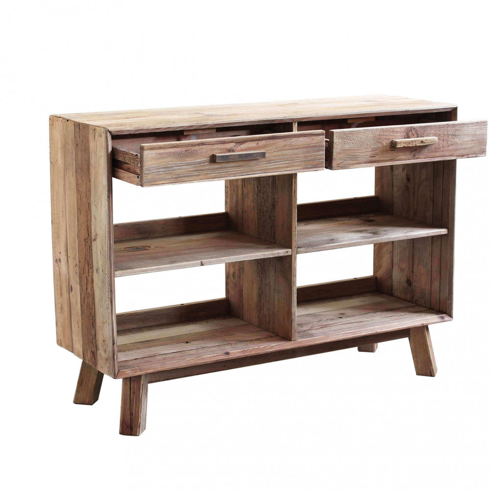 Credenza con 2 cassetti in Pino riciclato cm 117,8x40x85 - PINE