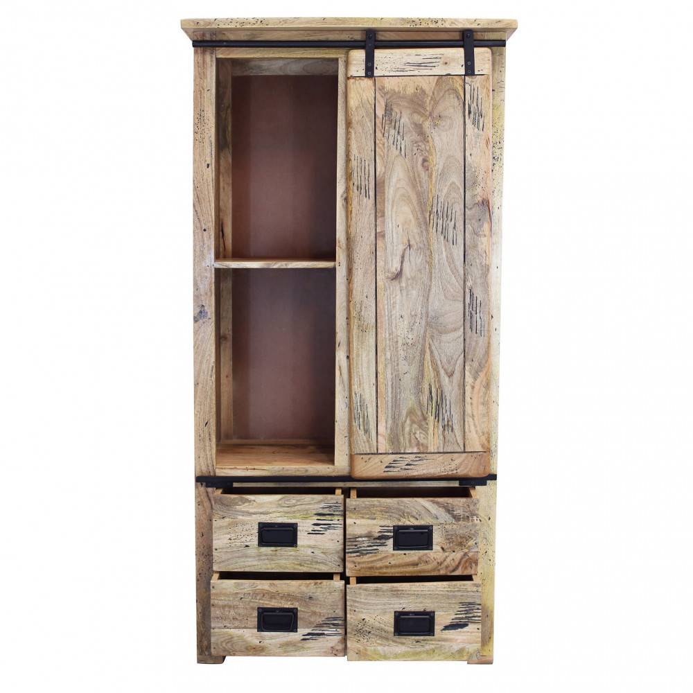 Credenza per soggiorno Industrial in Legno cm 90x45x180 - RICK