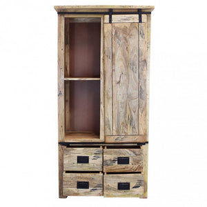 Credenza per soggiorno Industrial in Legno cm 90x45x180 - RICK