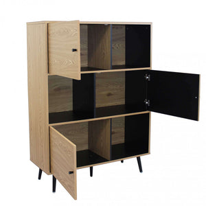 Credenza Moderna con 6 vani in Truciolare cm 100x39,5x135 - QUANAH