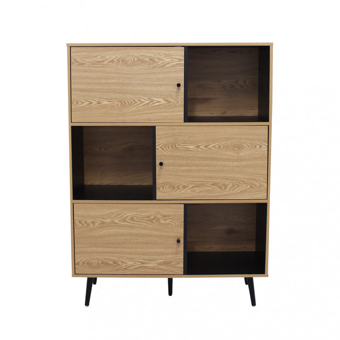 Credenza Moderna con 6 vani in Truciolare cm 100x39,5x135 - QUANAH