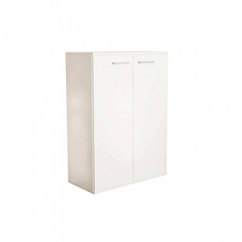 Armadietto da Bagno con 2 ante in Truciolare cm 68x34x95 - COLBY Colore: Bianco