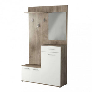 Mobile Ingresso con attaccapanni in Truciolare cm 115x35x197 - NATHANIEL Colore: Marrone