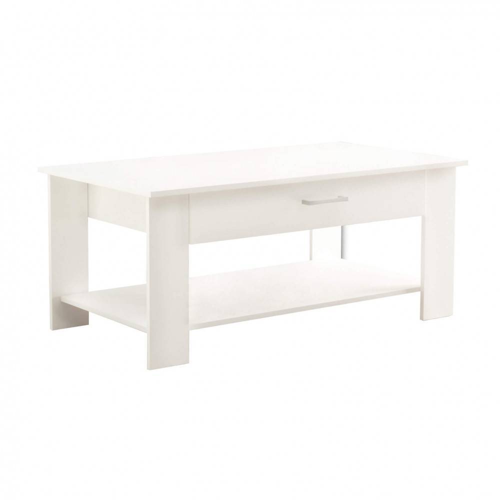 Tavolino da Salotto Moderno in Truciolare FSC cm 110x46,50 - JONNY Colore: Bianco