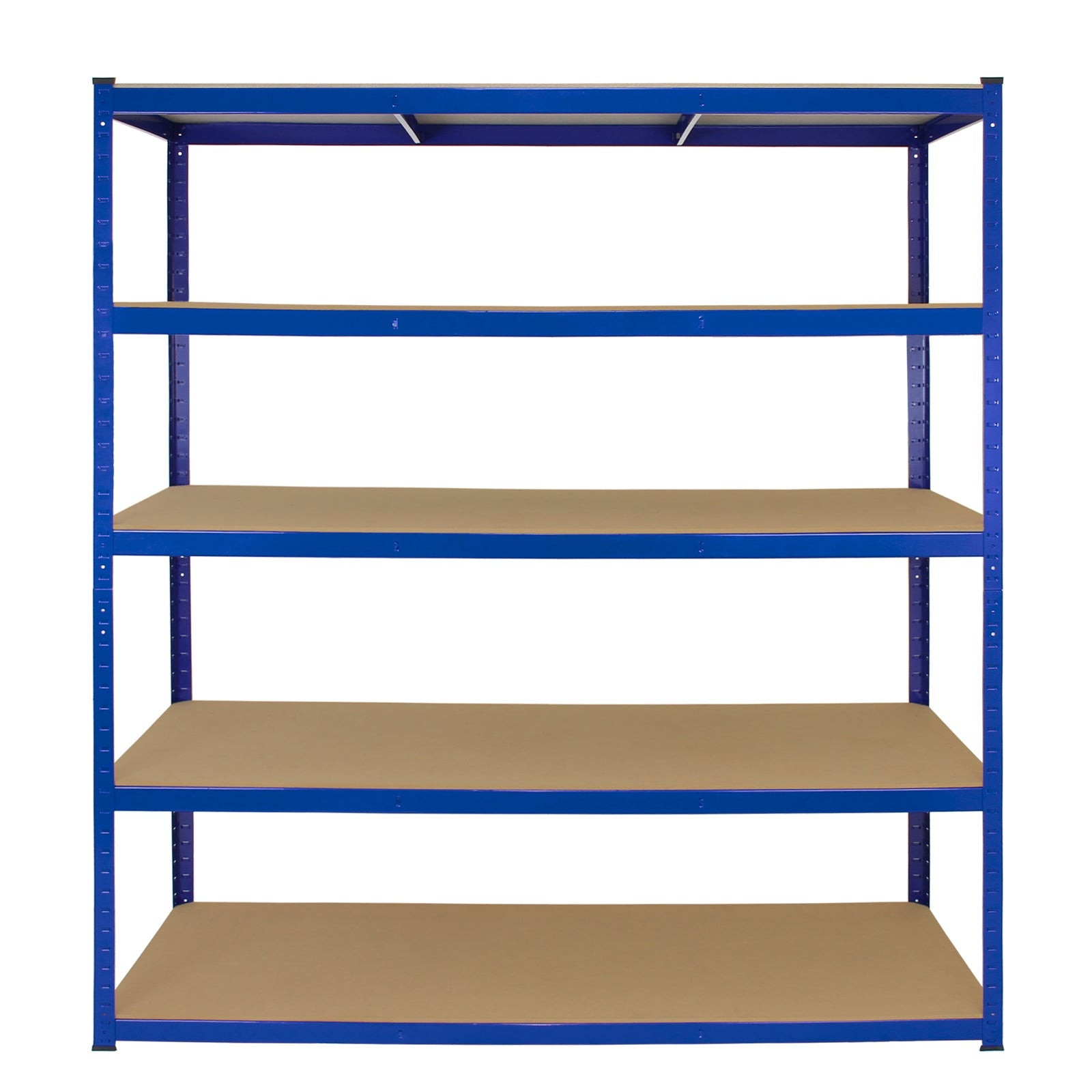 10 Scaffali in Acciaio Senza Bulloni T-Rax Blu Larghi 160cm per Magazzino e Box