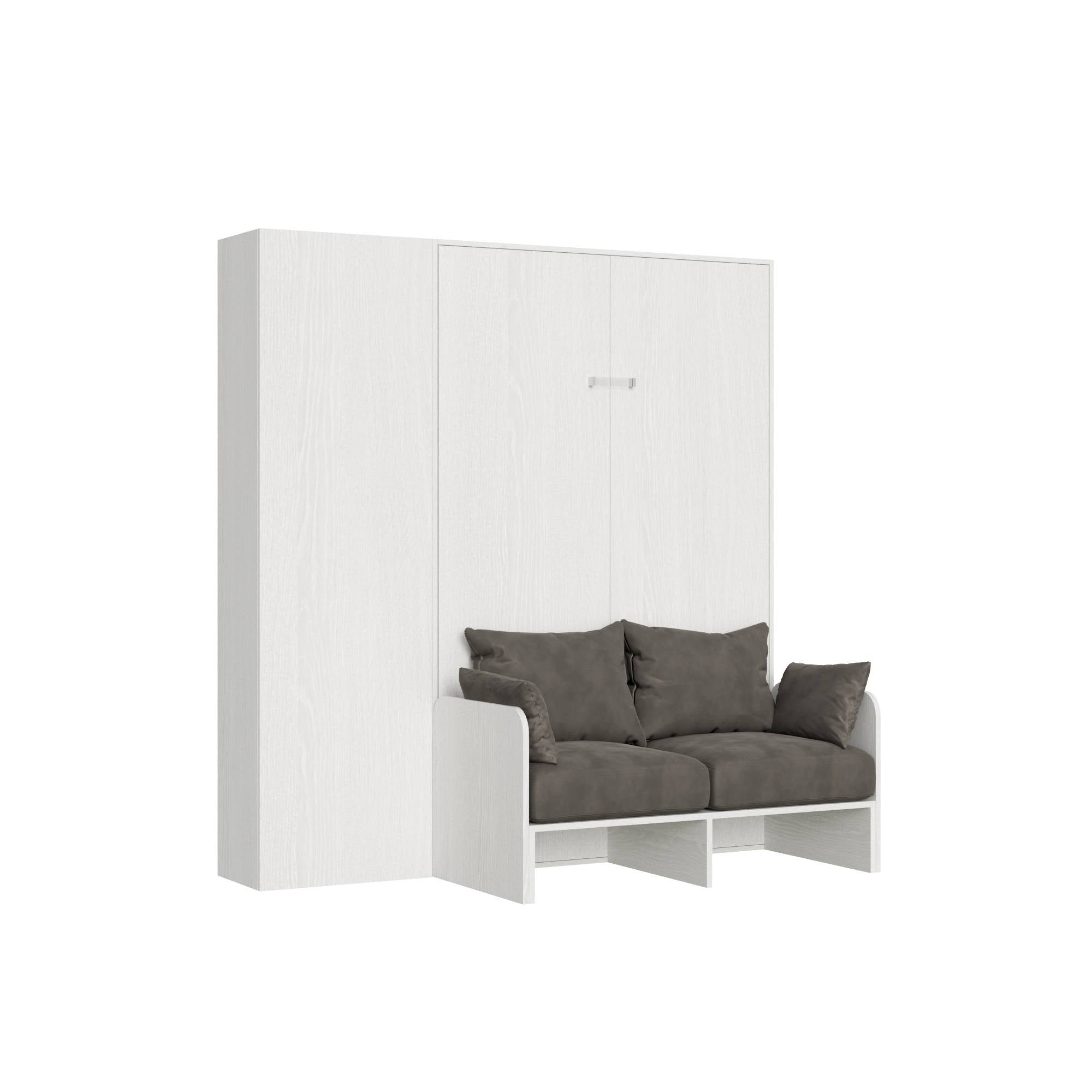 Letto a scomparsa 120 Sofà  Kentaro colonna sx-dx Colore: Bianco Frassinato