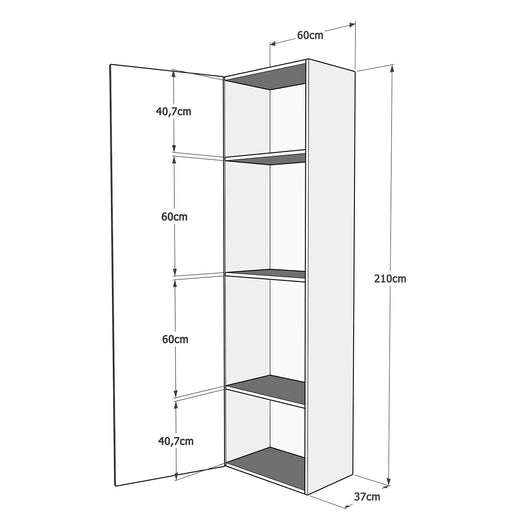 Base Colonna a terra sx-dx L.60 P.39,5 H.210 Colore: Noce