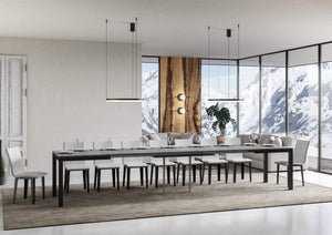 Tavolo da Pranzo everyday Evolution 90x180Allungato 90x440 in Nobilitato e Ferro Colore: Cemento