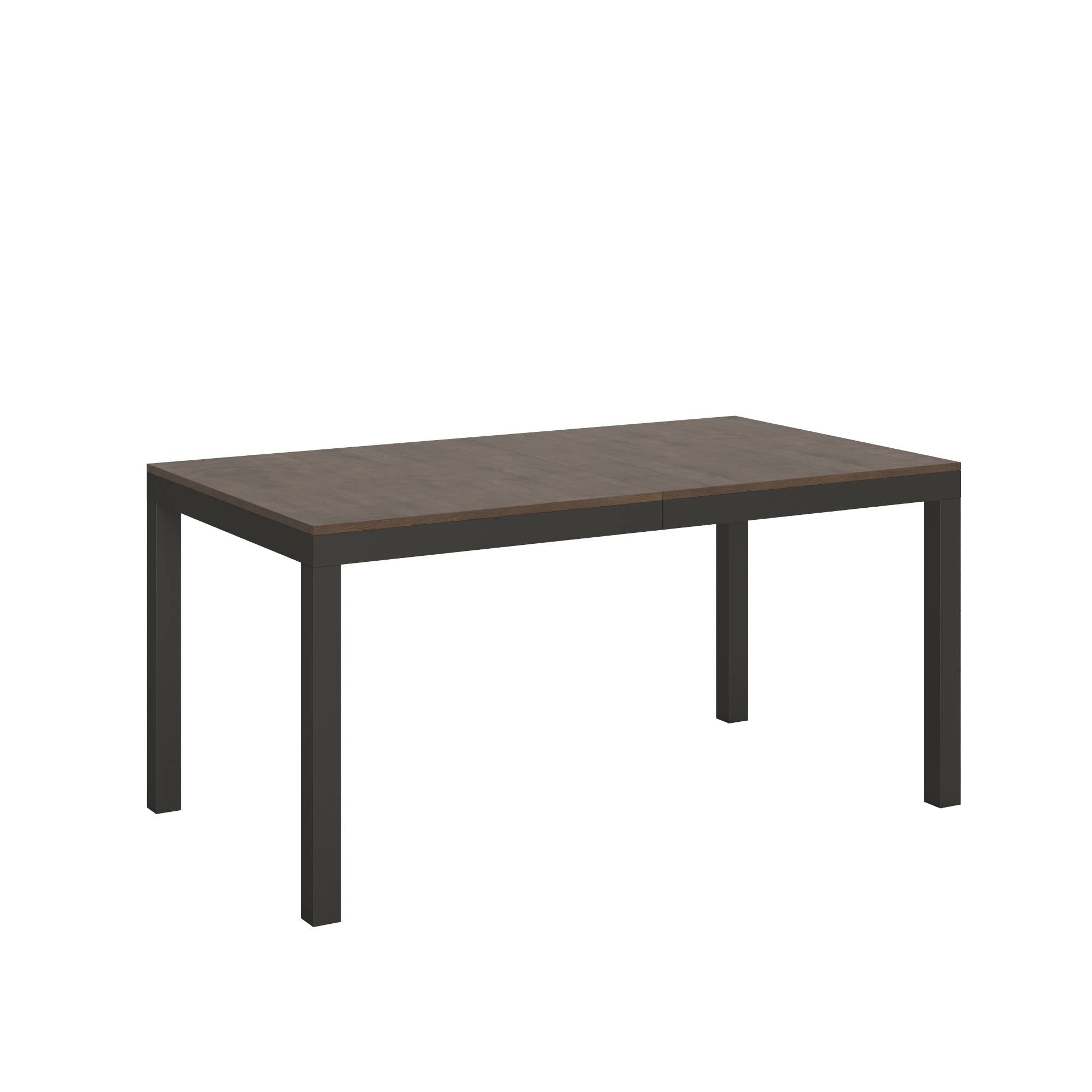 Tavolo da Pranzo everyday Evolution 90x160 Allungato 90x420 in Nobilitato e Ferro Colore: Noce