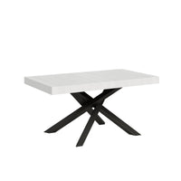 Tavolo da Pranzo Volantis 90x160 Allungato 90x264 in Nobilitato e Ferro Colore: Bianco Frassinato