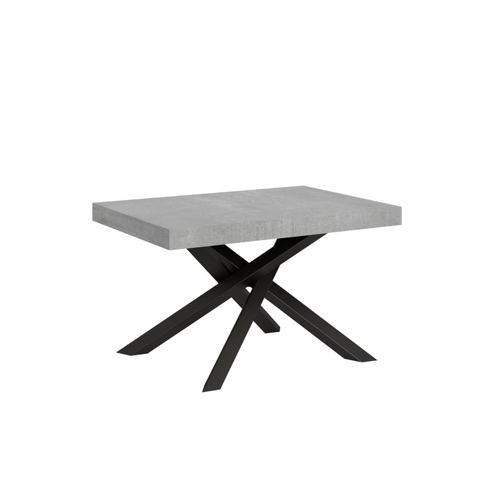 Tavolo da Pranzo Volantis 90x130 Allungato 90x234 in Nobilitato e Ferro Colore: Cemento