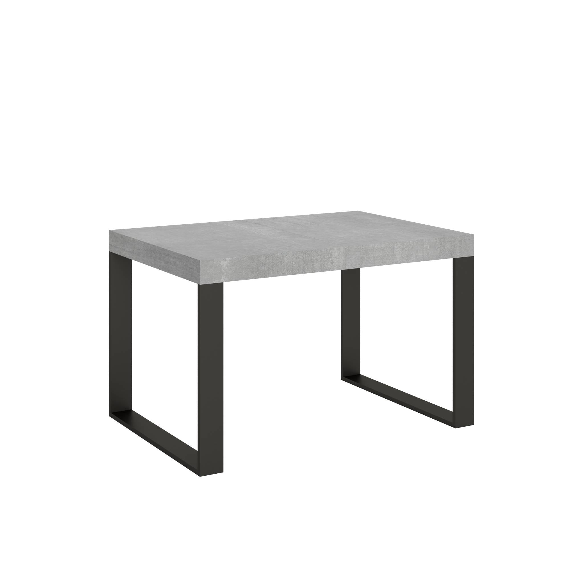 Tavolo da Pranzo Tecno Allungabile piano 90x130 Allungato 390 Itamoby in Nobilitato e Ferro Colore: Cemento