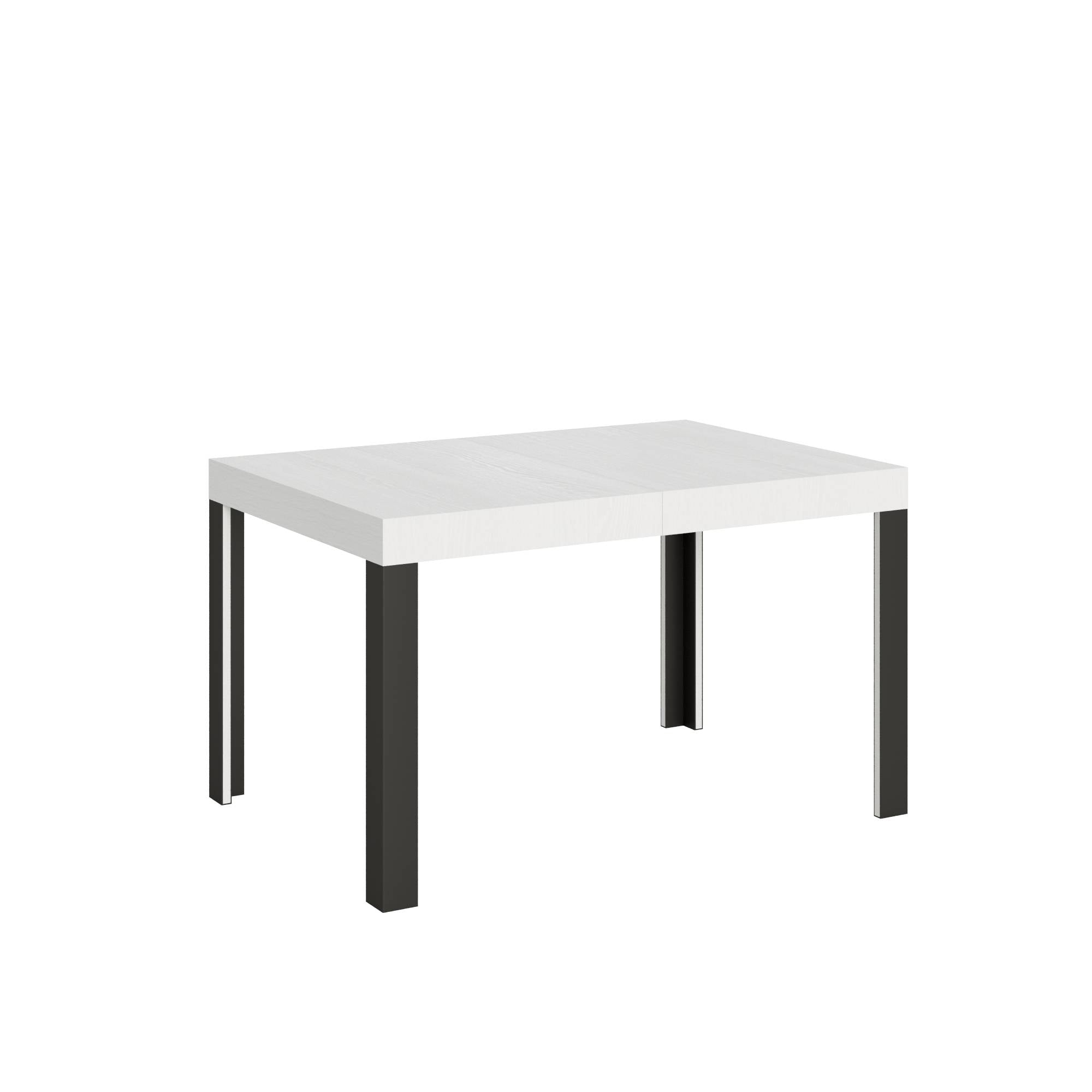 Tavolo da Pranzo Linea Allungabile 90x130 Allungato 234 in Nobilitato e Ferro Colore: Bianco Frassinato