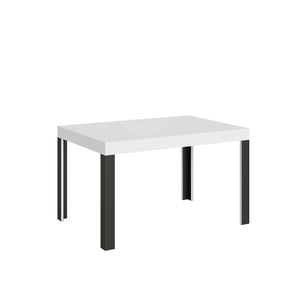 Tavolo da Pranzo Linea Allungabile 90x130 Allungato 234 in Nobilitato e Ferro Colore: Bianco Frassinato