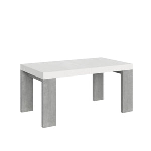 Tavolo da Pranzo Roxell 160x90 Allungabile fino a 420 cm in Nobilitato Colore: Bianco Cemento