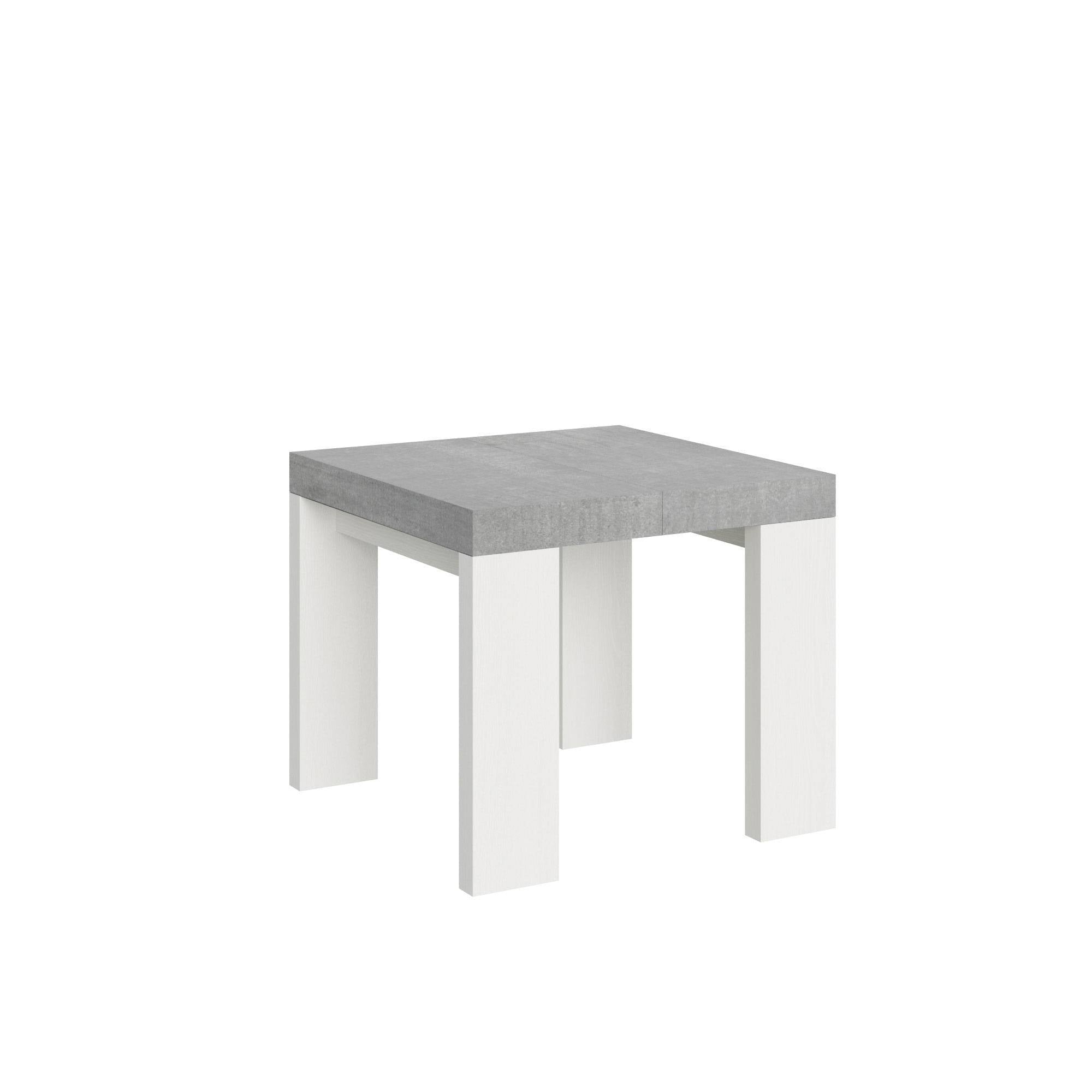 Tavolo da Pranzo Roxell 90x90 Allungabile fino a 246 cm in Nobilitato Colore: Cemento Bianco