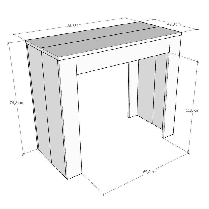 Consolle allungabile Emy Small L.90 P.42 H.76.8 (allungabile fino a 198) Colore: Bianco
