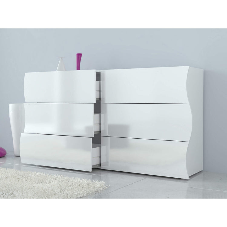 Comò Moderno per Camera Da Letto Con 6 Cassetti 155,1x40x81,5cm - APOLLO