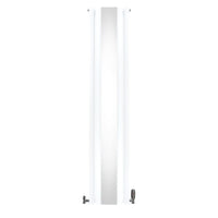 Radiatore e Valvole Cromate a Specchio Pannelli Ovali - 1800mm x 380mm - Bianco