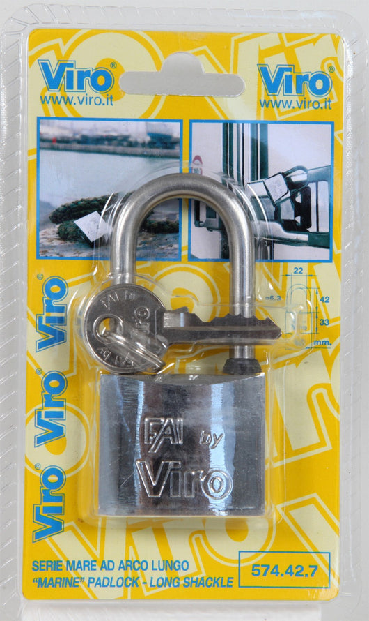 viro blister art. 574.42 lucchetto mare arcolungo larghezza mm.40 l 10732