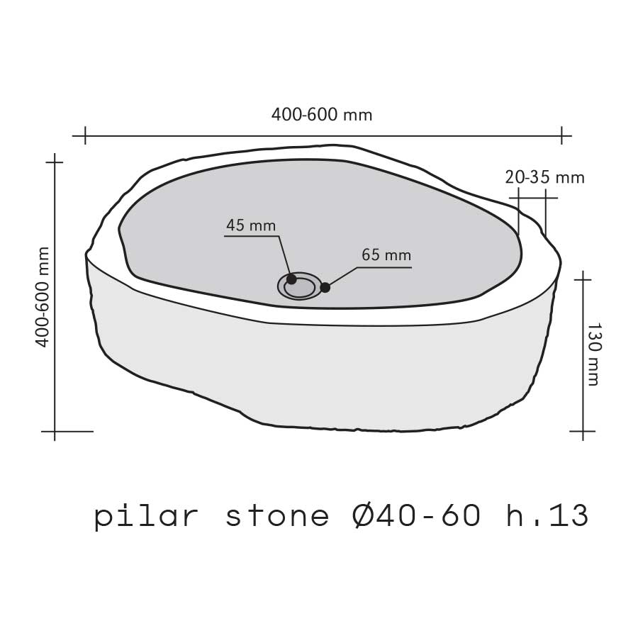 Lavabo da Appoggio in Pietra Riverstone