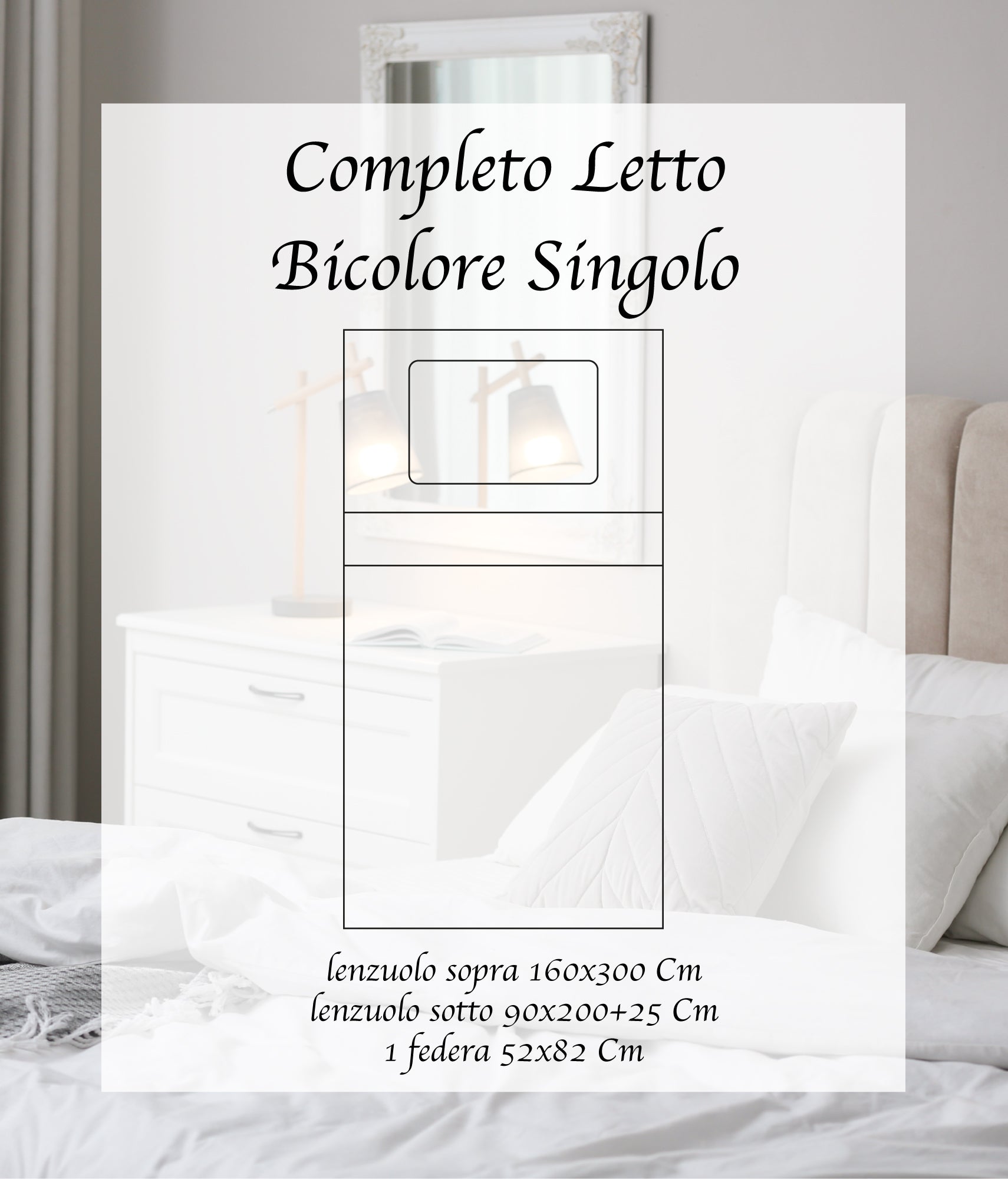 Completo Letto In Morbido Cotone Di Flanella Antipilling Set Lenzuola Bicolore Lenzuolo Sopra Sotto Federe - Tortora-Beige - Singolo