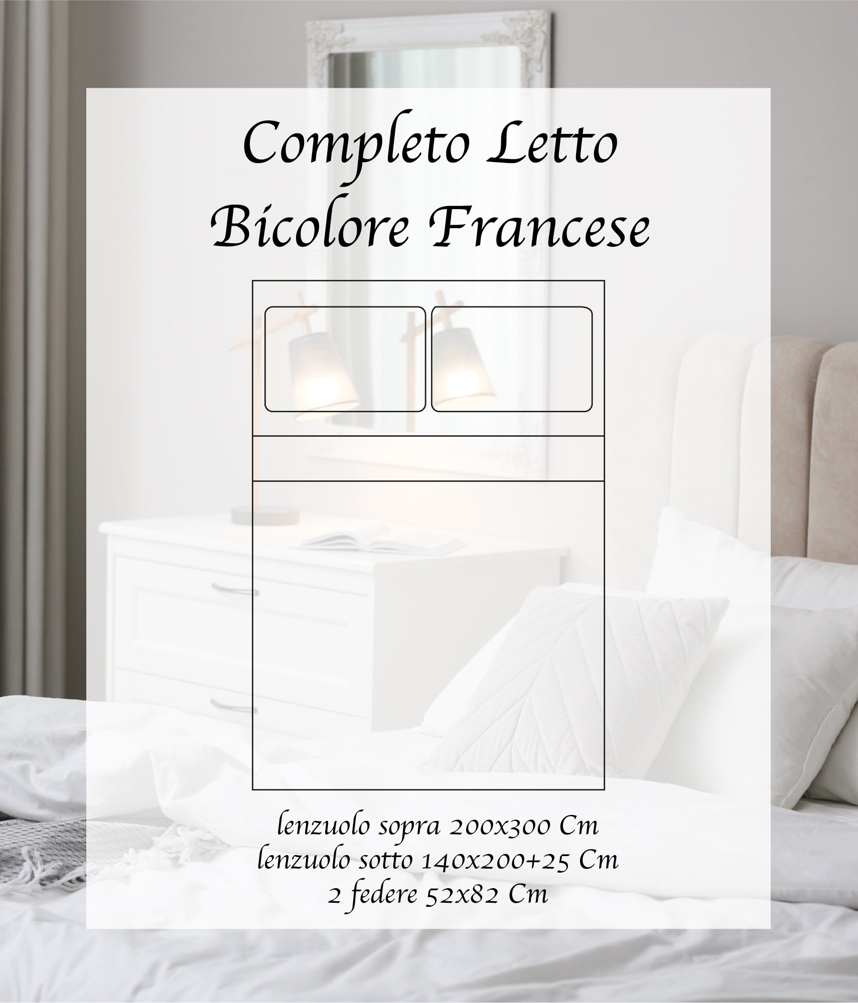 Completo Letto In Morbido Cotone Di Flanella Antipilling Set Lenzuola Bicolore Lenzuolo Sopra Sotto Federe - Verdone-Panna - Francese