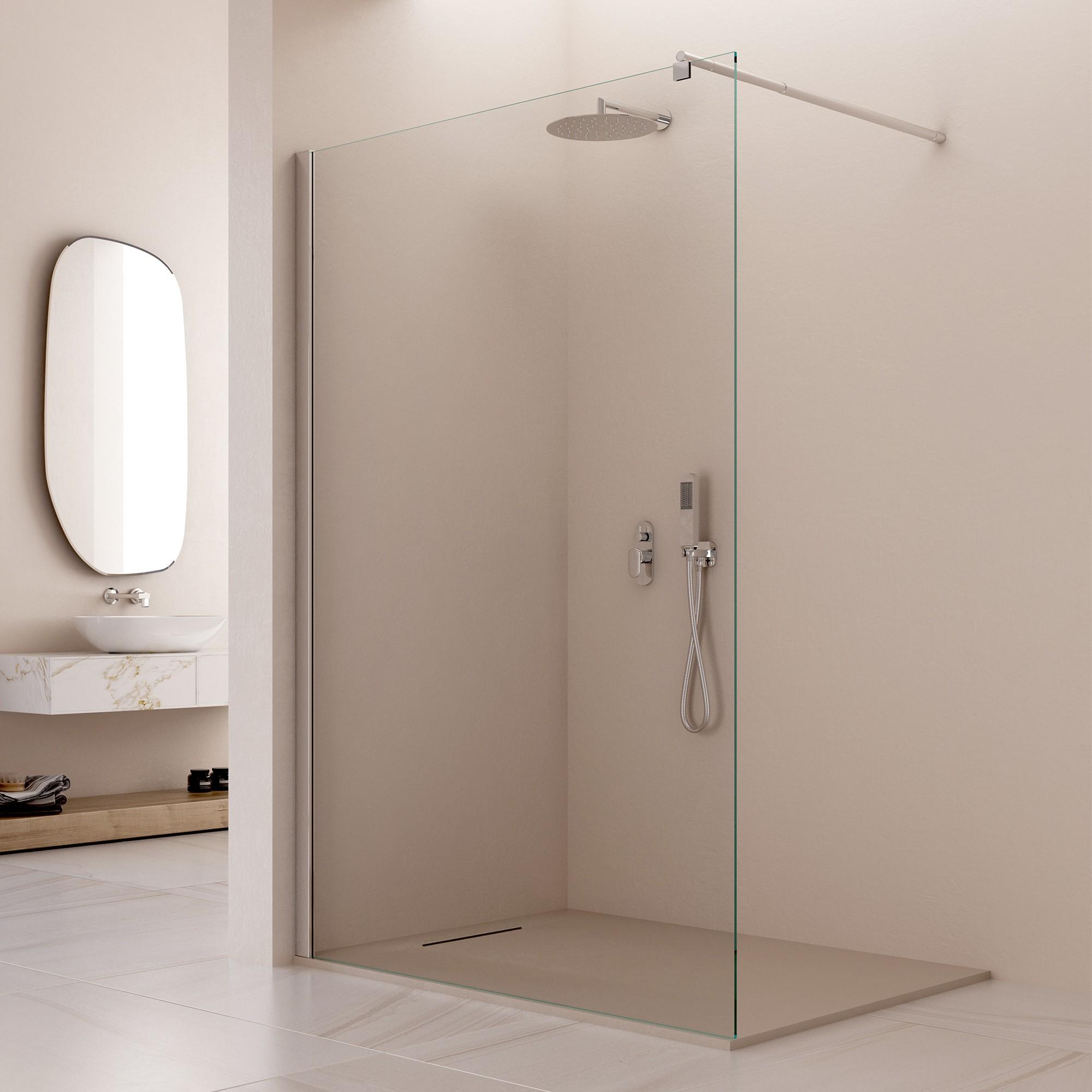 Parete Doccia Walk-In 100 cm in Cristallo Trasparente 8mm H195 Bonussi Nives