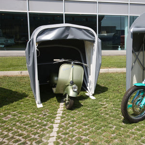 Motobox a Chiocciola Copertura Box in PVC 360x140xh180 cm per Moto Scooter Grigio