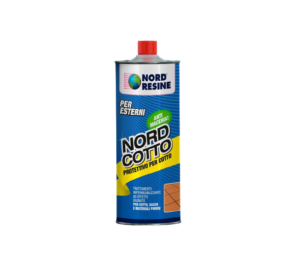 Nordcotto 1 Lt-Protettivo Impermeabilizzante Efffetto Bagnato Per Esterni In Cotto, Sasso E Materiali Porosi-Nordresine