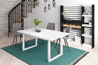 Tavolo da pranzo 8 posti 167x90 cm con gambe in legno design moderno colore Bianco