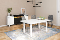 Tavolo da pranzo 8 posti 167x90 cm con gambe in legno design moderno colore Bianco