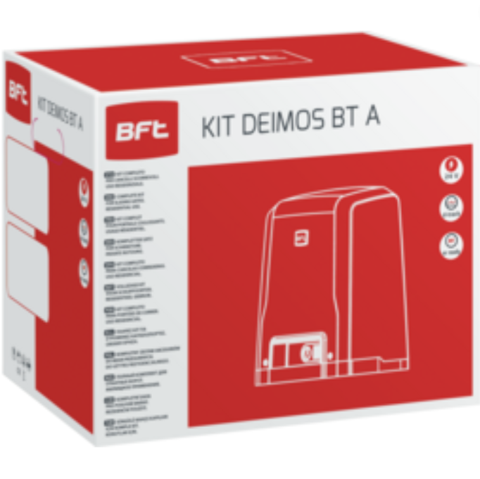 Bft kit completo 24 volt cancelli scorrevoli 400kg deimos bt a400 ita