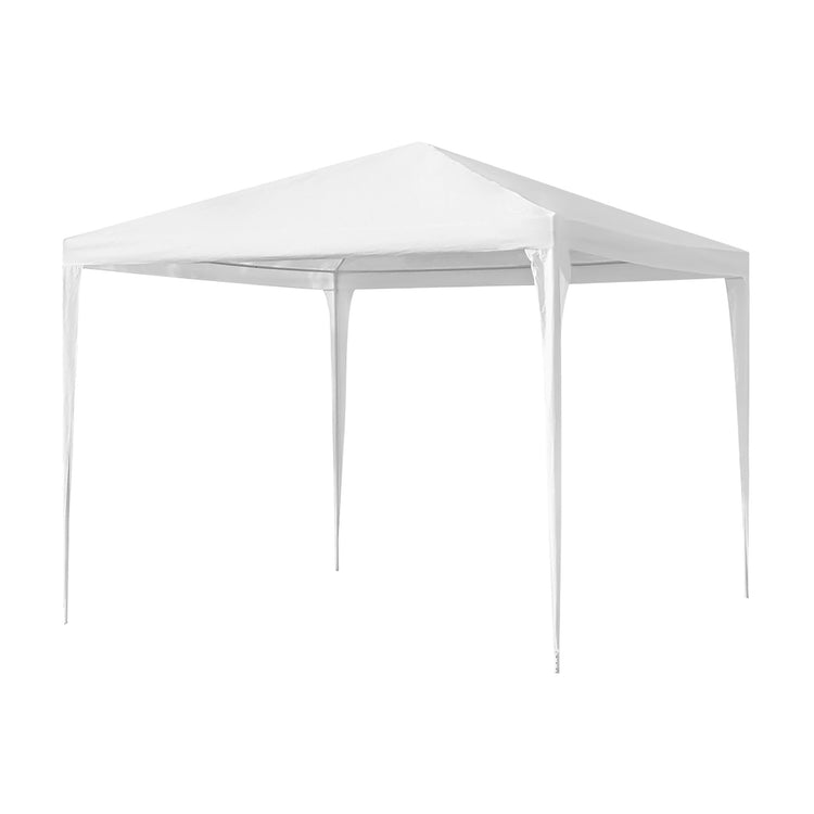 Gazebo 3 x 3 M Impermeabile Uv Resistente Struttura Acciaio Antiruggine Colore Bianco Giardino Feste Tendone Padiglione Fiere