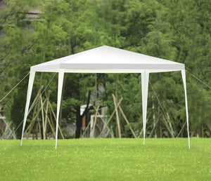 Gazebo 3 x 3 M Impermeabile Uv Resistente Struttura Acciaio Antiruggine Colore Bianco Giardino Feste Tendone Padiglione Fiere