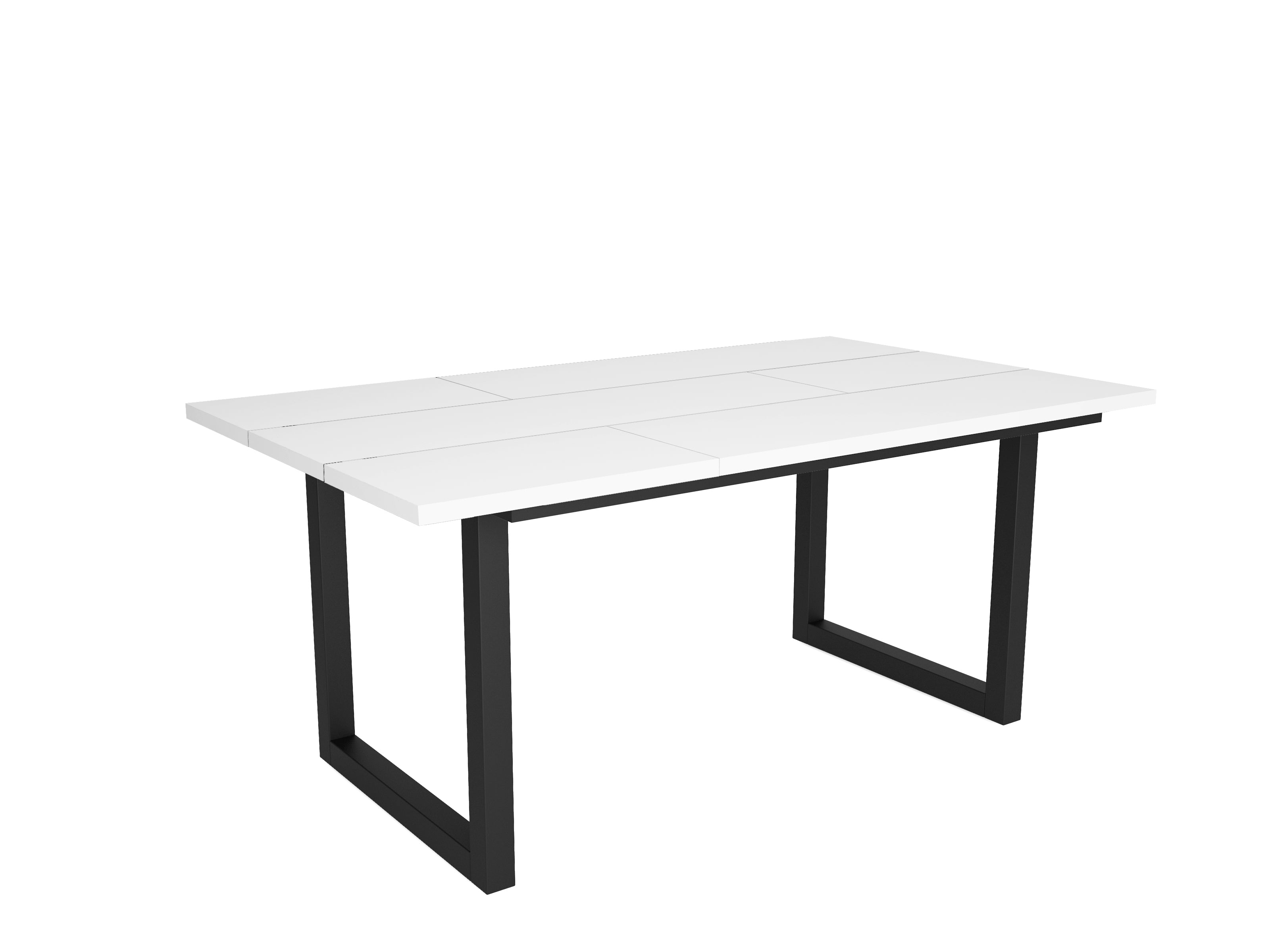 Tavolo da pranzo 8 posti 167x90 cm con gambe in legno design moderno colore Bianco e Nero