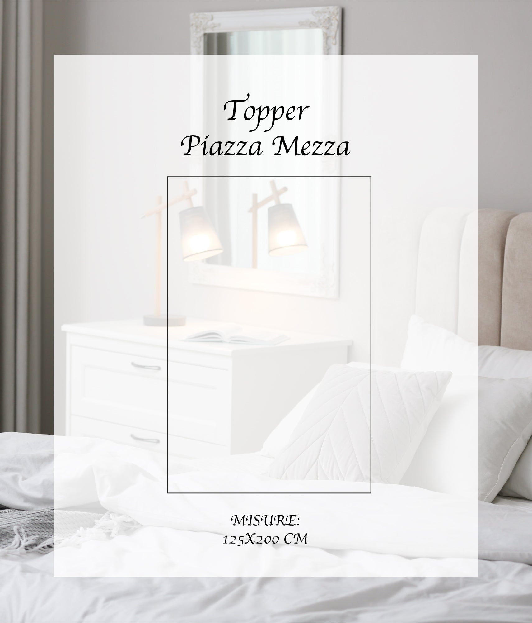 Topper Trapuntato Prodotto Italiano Qualita' Superiore Trattamento Silver Correttore Materasso Anallergico con Fasce Elastiche Coprimaterasso Traspirante Protettivo - Bianco - Piazzaemezza120x200cm