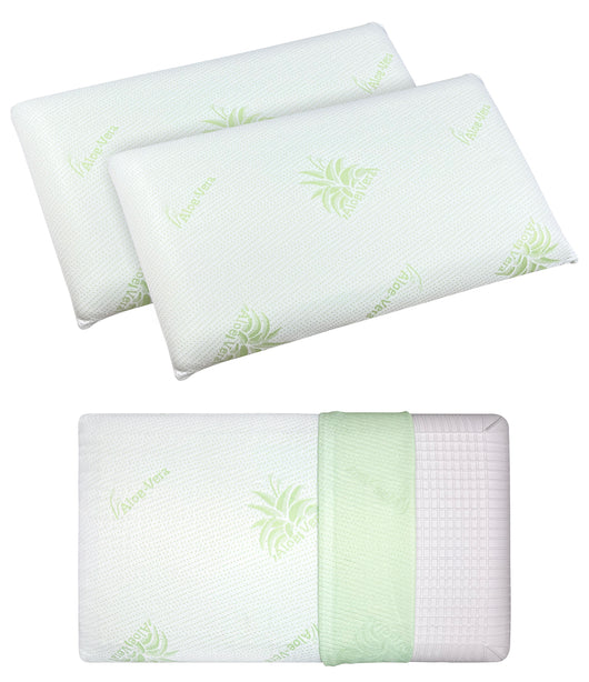 Coppia Guanciali In Vero Memory Foam Cuscino Saponetta Fodera Aloe Vera Guanciale Made In Italy Cuscino Letto Antiacaro 