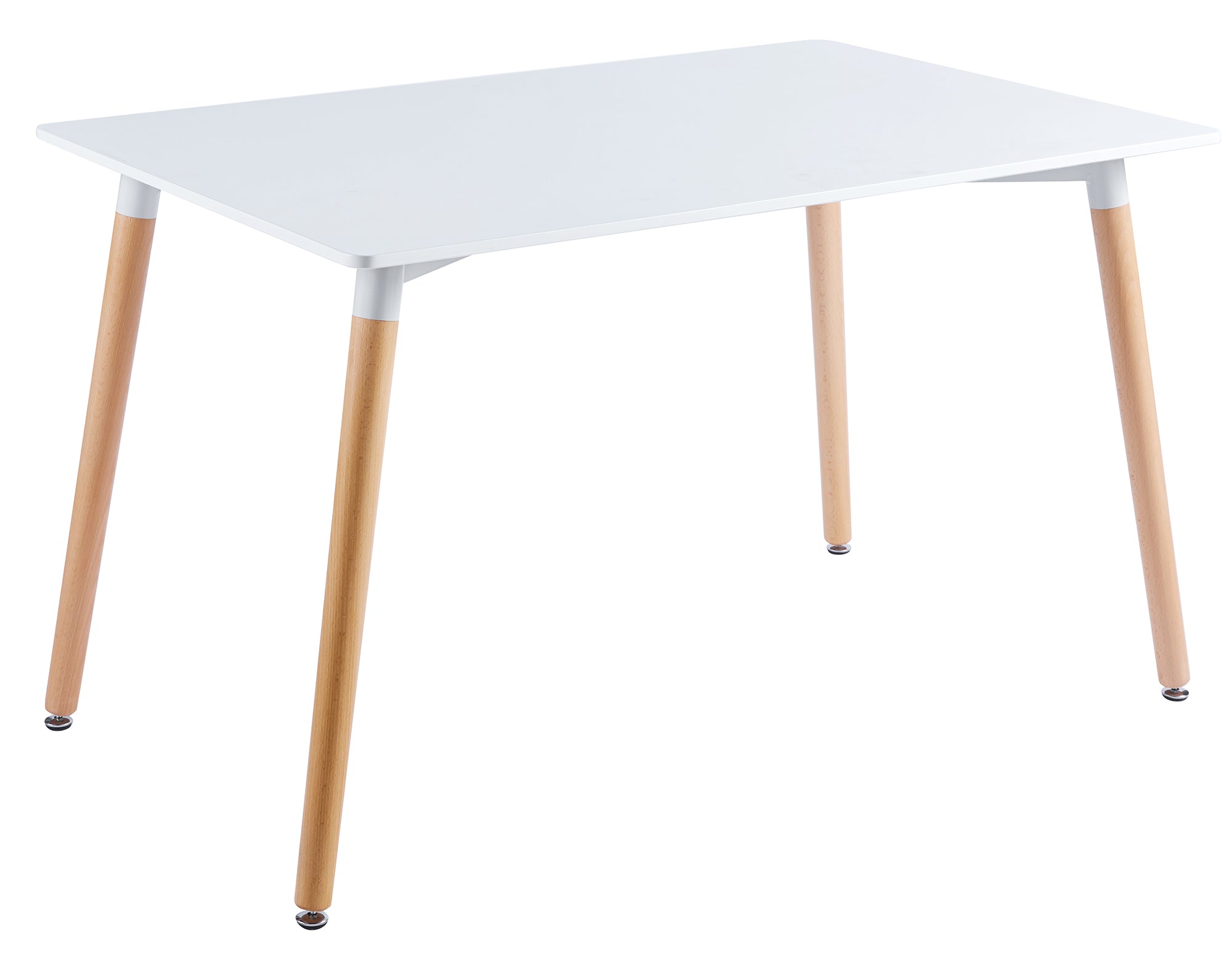 Tavolo Bianco Rettangolare Cucina 80x120xH75 Cm In Mdf Sala Da Pranzo Scrivania Ufficio Moderno Stabile Resistente Gamba Rotonda In Faggio Piedini Regolabili Design Scandinavo 4/6 Persone