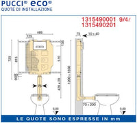 Cassetta WC da incasso Pucci Eco 2 pulsanti 9-4 litri