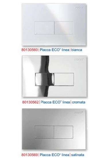 Placca per cassetta incasso Pucci Eco 2 pulsanti - Modello Linea - Colore Cromato